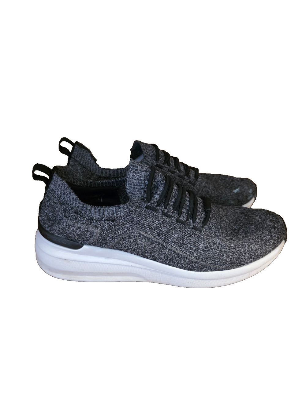 Skechers Athletic Sneakers Womens Size Gray Black Knit Slip On Comfort Walking
